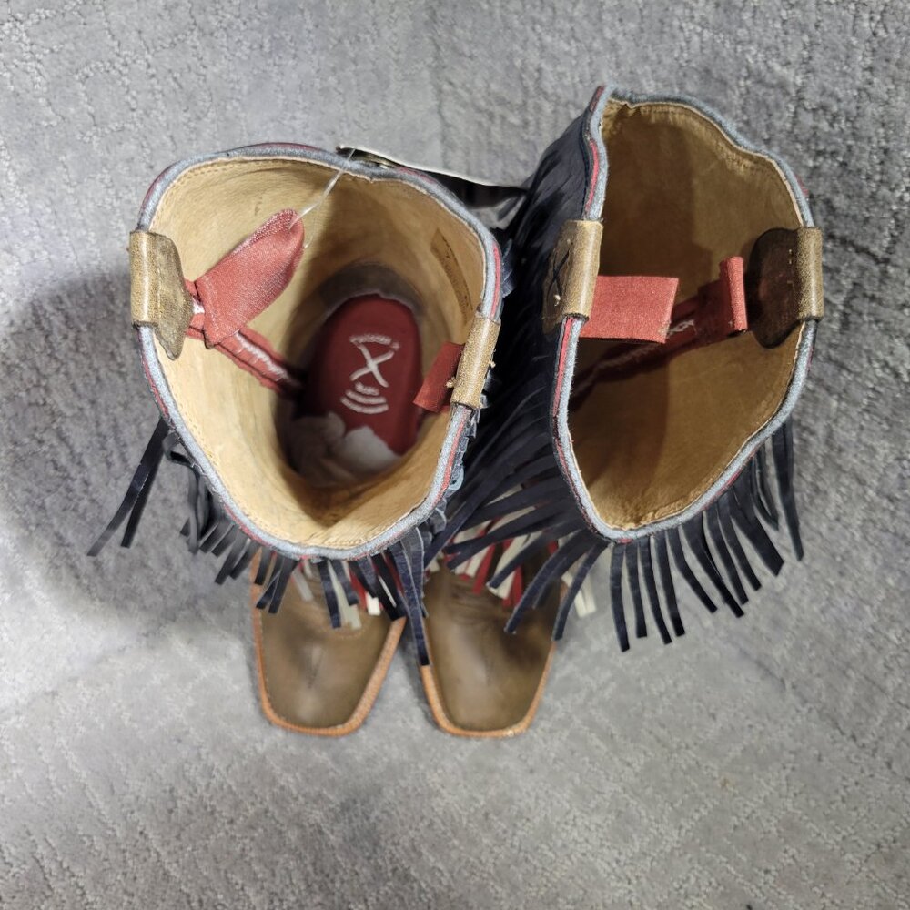 Twisted X Red White Blue Leather Veterans War Fringe Boot Womens Size 6, 7.5,8.5 - Picture 11 of 12